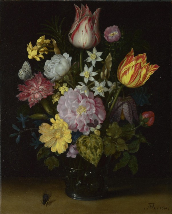 Ambrosius Bosschaert Starszy – Kwiaty w szklanym wazonie – reprodukcja obrazu (2)