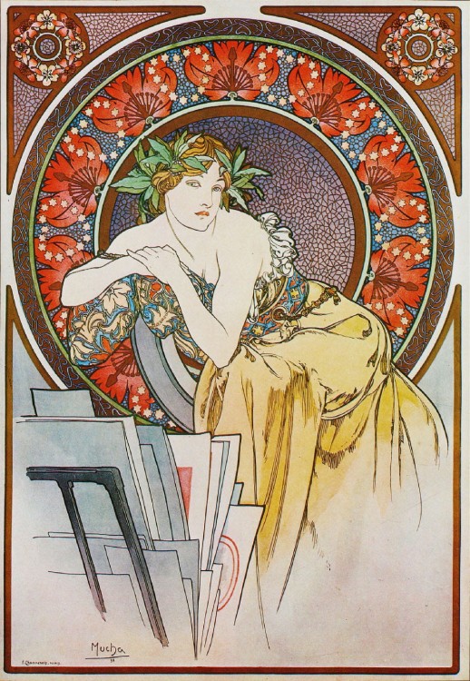 Alfons Mucha – Kobieta z Makiem- reprodukcja obrazu (unikalneobrazy)