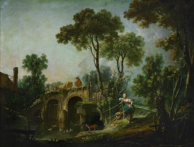 François Boucher – Pejzaż – most – Luwr – reprodukcja obrazu (2)
