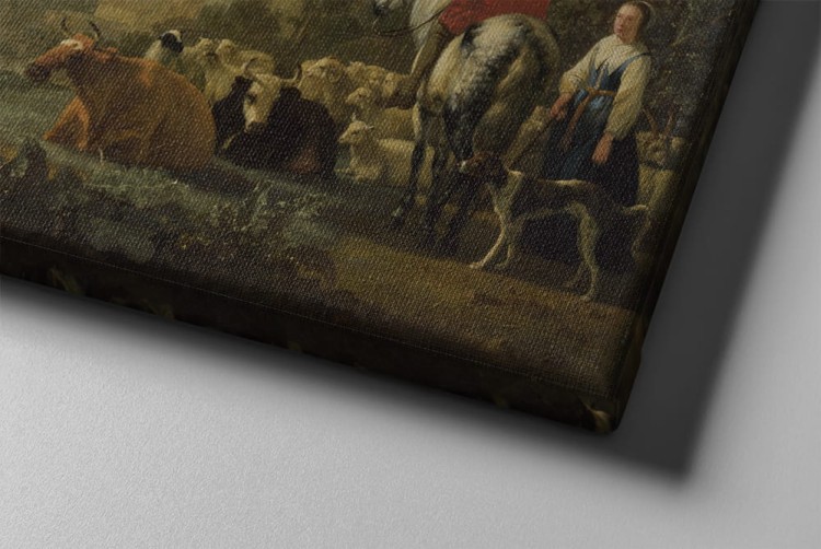 Aelbert Cuyp – Pagórkowaty krajobraz z postaciami – Reprodukcja obrazu