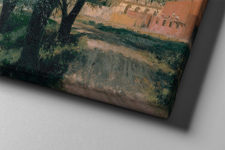 Adolph von Menzel – Plac budowy z wierzbami – reprodukcja obrazu (1)