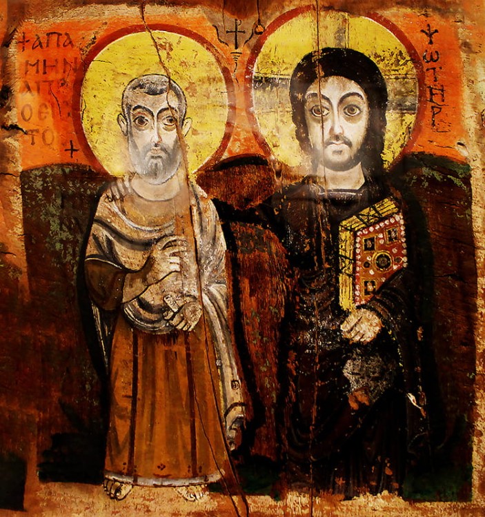 ikona-przyjazni-chrystus-i-sw-menas-koptyjska-reprodukcja
