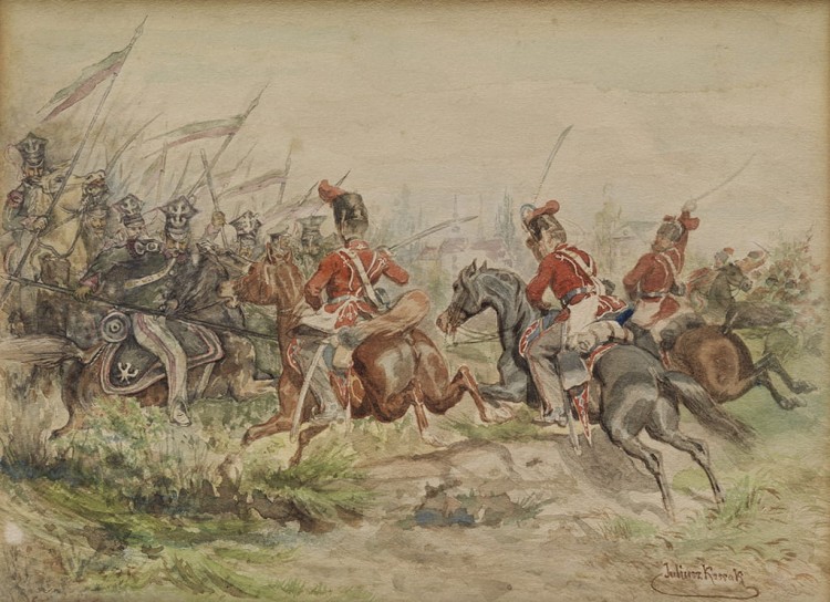 Juliusz Kossak Polscy żołnierze w bitwie_wiz